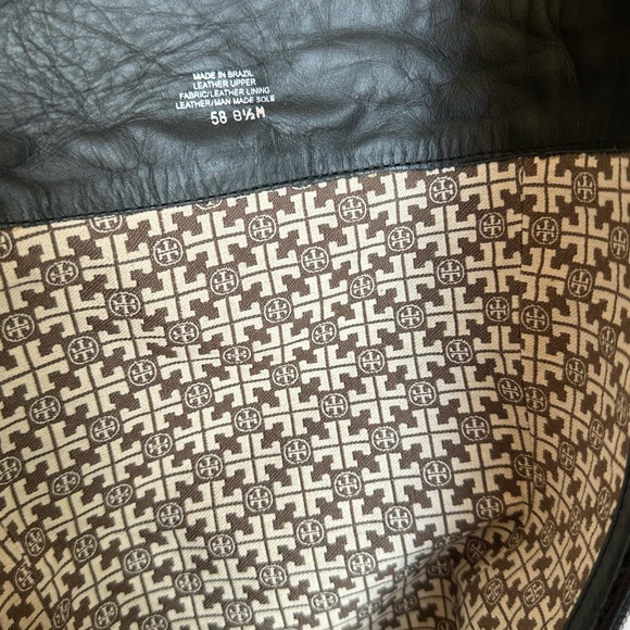 Tory Burch riding boots; gold logo hardware; 8.5M; gently used; excellent cond’n - Picture 3 of 9